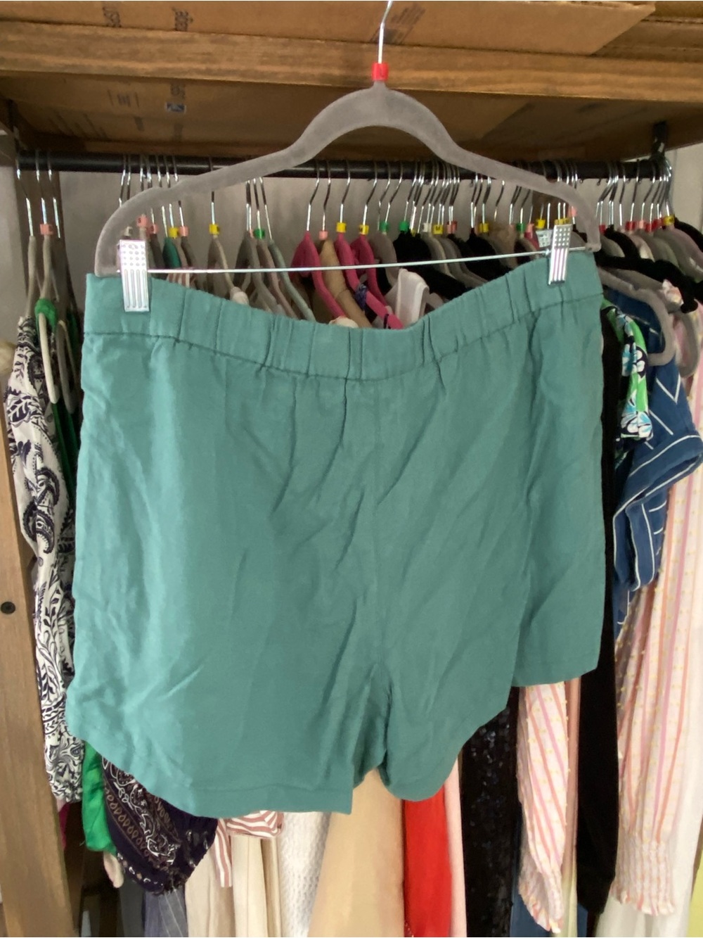 J.CREW Teal Green Linen-Blend Women’s Casual Shorts! 🐚 - Picture 6 of 14